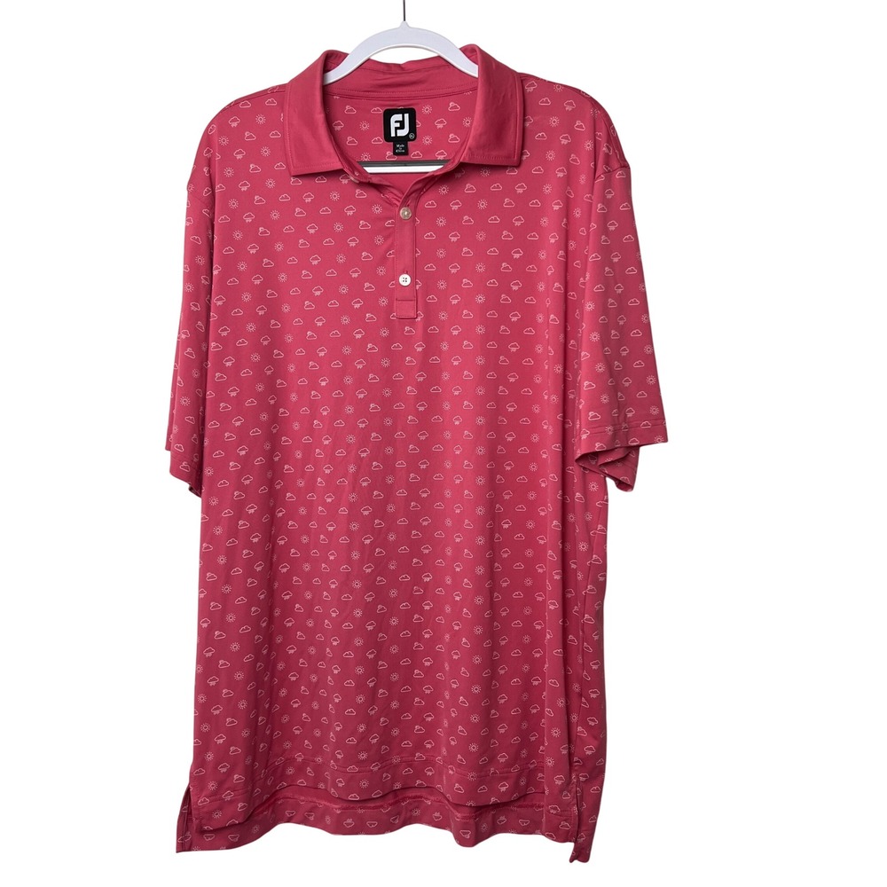 FootJoy‎ Lisle Weather Print Golf Polo Moisture Wicking Performance Athletic XL